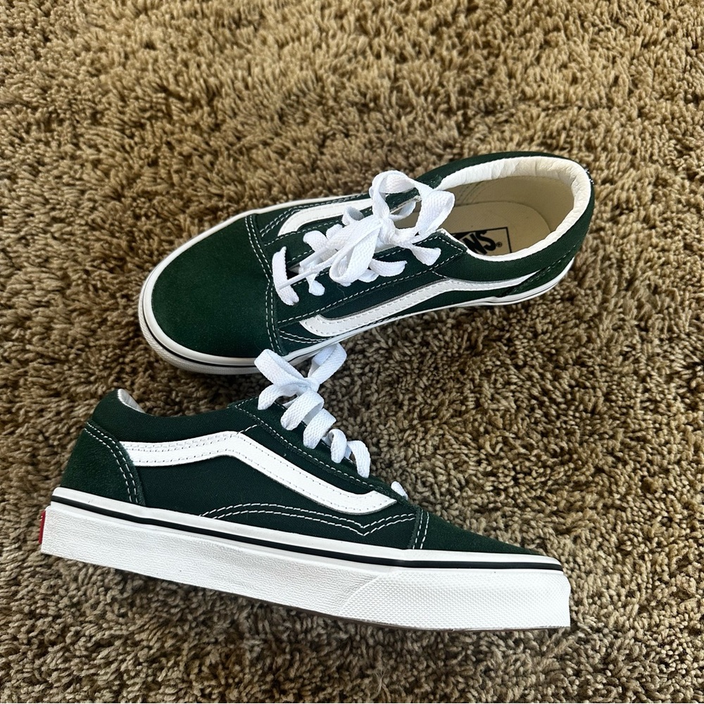 Vans old skool Kids Green Sneakers size 3 - Picture 7 of 10